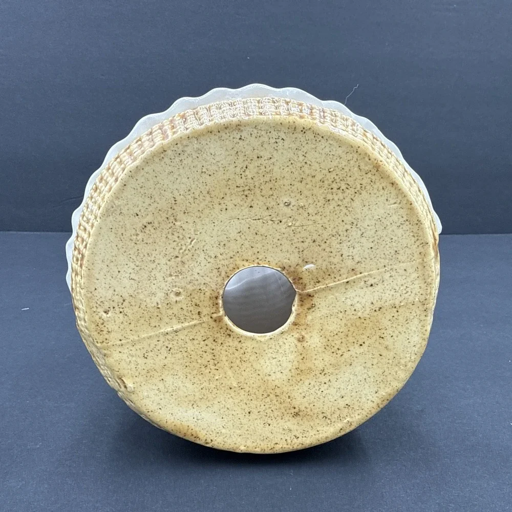 70's Vintage Sittre Ceramic Burlap Rug Doll Ceramic Utensil Holder Cottagecore